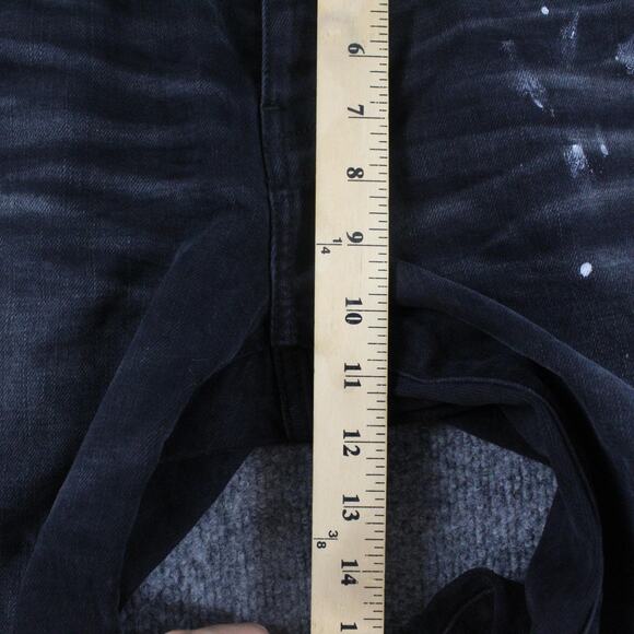 Purple Brand Jeans Mens 33 P001 Low Rise Slim Black Paint Splatter Streetwear - Picture 12 of 16